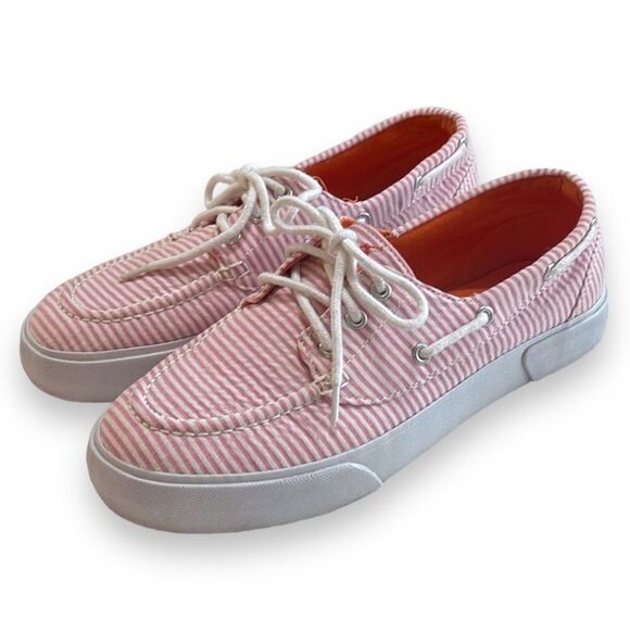 Polo Ralph Lauren Shoes - Polo By Ralph Lauren Lilia Seersucker Canvas Deck Size 8.5
